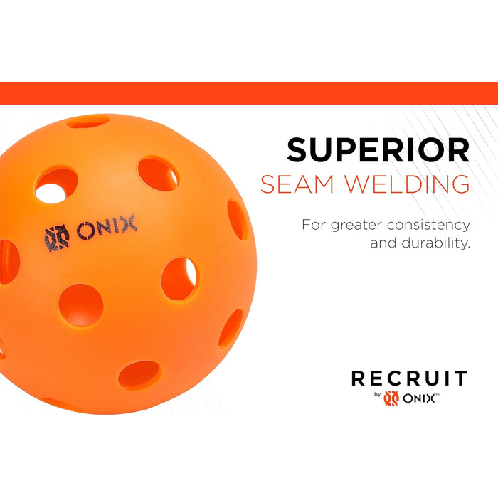 М'яч для піклболу Onix Recruit для приміщень, ігровий, з посиленим зварним швом
