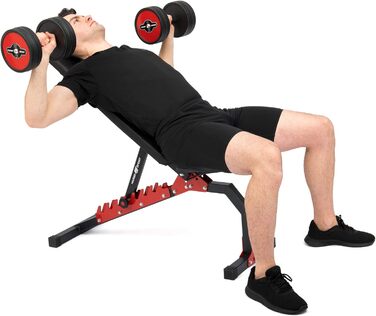Регульована лавка для жиму Marbo Sport MH-L114 2.0, чорна, універсальна фітнес-лавка для тренувань, багатофункціональна, для дому та спортзалу