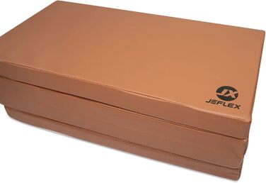 Складаний м'який мат Jeflex 200x100x8 см, коричневий, для гімнастики, йоги, фітнесу та дитячої кімнати, німецька якість, портативний, компактний
