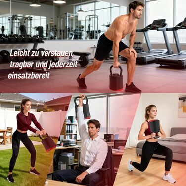 HXD-ERGO Регульована гантель-гиря 6-в-1 (3–18 кг) з швидкою зміною ваги, широким руків'ям, компактна для дому та залу, чорна