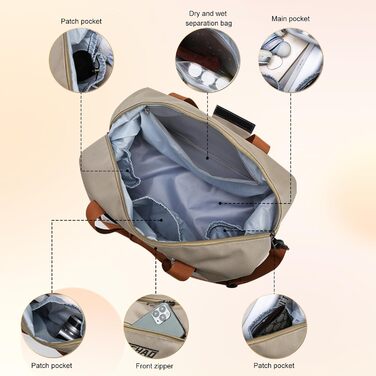 Спортивна сумка Lafo: дорожня, для тренажерного залу, з відділенням для взуття та мокрих речей, сіра