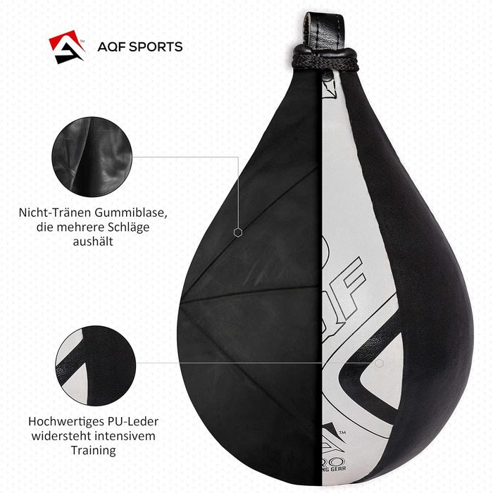 Набір для боксу AQF: боксерський мішок, перчатки, захист, чорний та білий, Pro