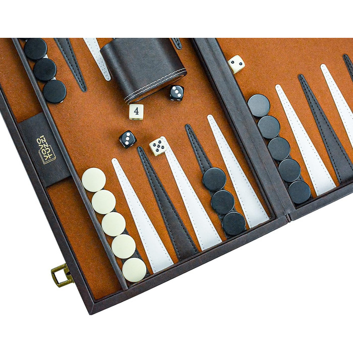 Набір для гри в шашки (бекґеммон) 15' у кейсі, класичний, для дорослих та дітей, з тартановою обкладинкою