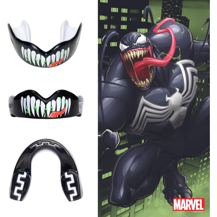 Захисна капа для рота Marvel Venom для дорослих і дітей, для контактних видів спорту: регбі, ММА, єдиноборства, кікбоксинг, дзюдо, хокей, бокс, юніорська (до 11 років), Venom