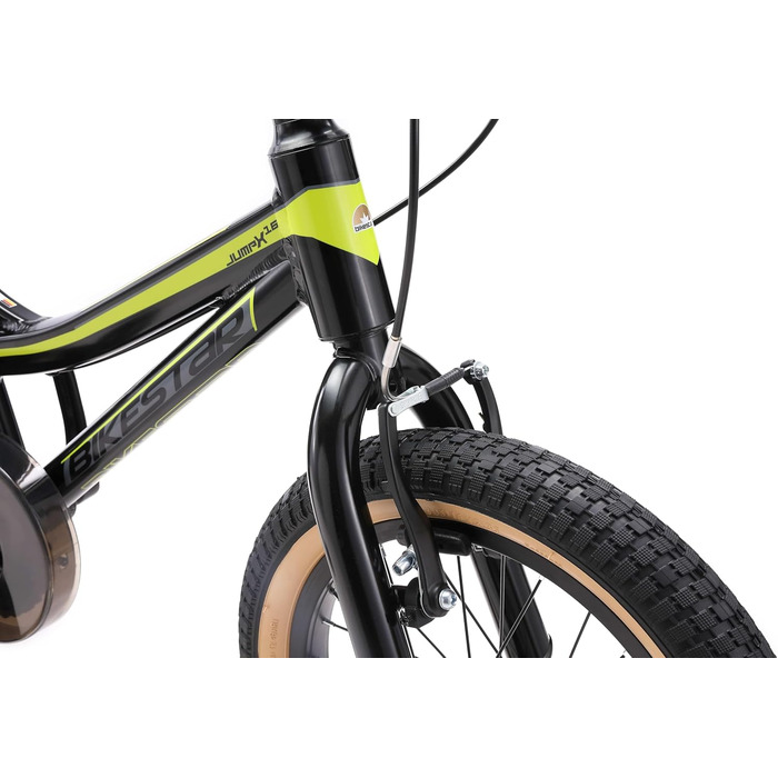 Дитяче велосипед BIKESTAR 16 дюймів: алюмінієвий MTB для дівчаток та хлопчиків 4-5 років, V-brake, чорно-зелений