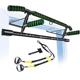 Кімнатна турнік для дверей без свердління - турнік для підтягувань [до 200 кг] з тренажером для ніг - турнік для дверей, витримує до 200 кг