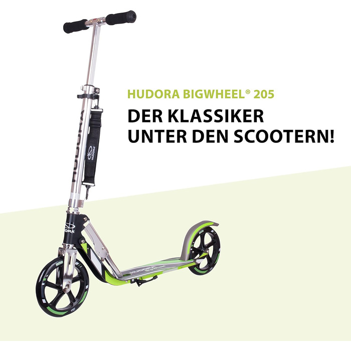 Дитячий самокат HUDORA Little BigWheel, алюмінієвий, для дітей від 3 років, складаний, регульований, великі колеса, до 100 кг