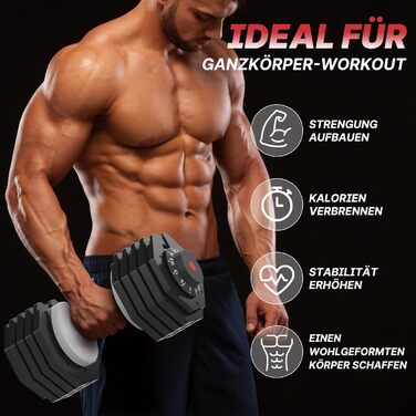 Регульовані гантелі EnterSports 12/18/27 кг з неслизькими ручками для дому, офісу, фітнес-залу. Комплект 27 кг