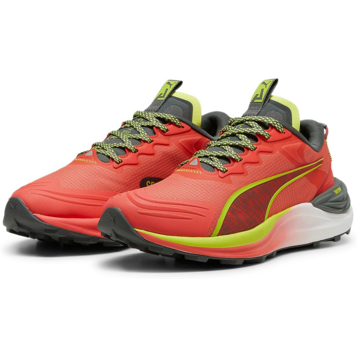 Жіночі бігові кросівки PUMA Electrify Nitro 3 Tr WNS для бігу по дорогах (37 EU, Active Red Mineral Gray Lime Pow)