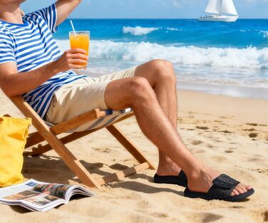 Чоловічі шльопанці ONCAI для душу та басейну з липучкою, відкриті пальці, спортивні, літні, для дому, відпочинку, м'яка гумова підошва, розмір 40-49, чорний