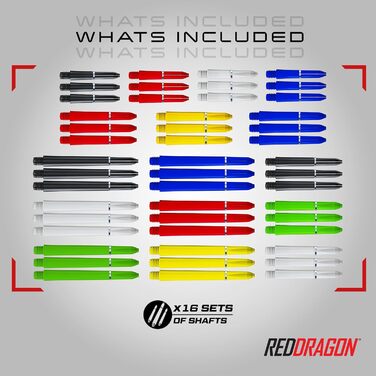 RED DRAGON набір для дартсу 200 шт – аксесуари, вінглети, нейлонові стержні для професійних, турнірних та домашніх ігор