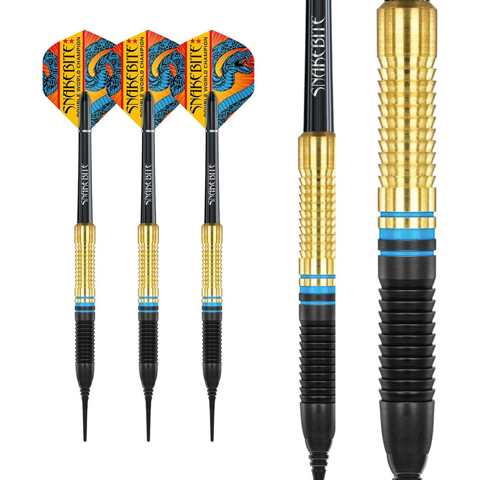 Дротики RED DRAGON Peter Wright Snakebite Brass Softip 20 г, набір для дартсу