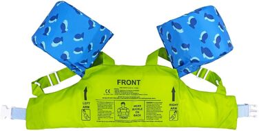 Надувні рукавики для плавання Gogokids Green Shark для дітей 2-6 років (15-30 кг)