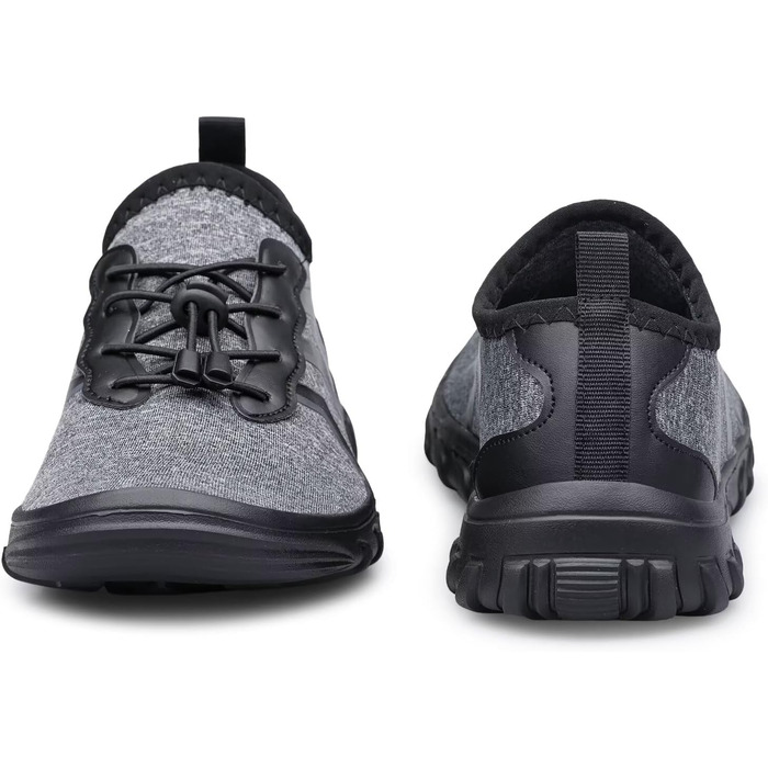 Чоловічі та жіночі аквашузи для плавання та відпочинку на пляжі. Швидковисихаючі аквашузи для води, піску, серфінгу. Розмір 39 EU, чорний/сірий колір.