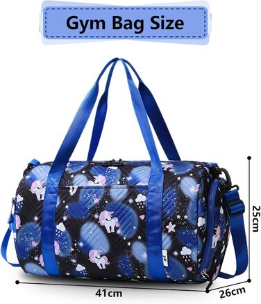 Спортивна сумка з єдинорогом, чорна – унісекс для тренувань та спорту