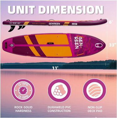 Надувне SUP-борд Monstera Violet 335x86 см для всіх рівнів підготовки з аксесуарами