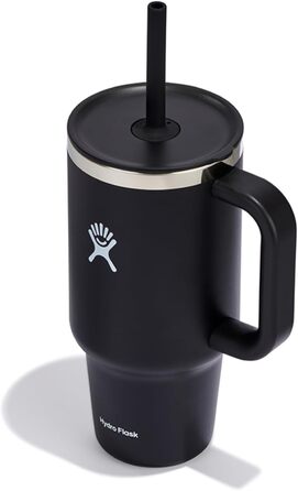 Термокружка Hydro Flask 946 мл із соломинкою, нержавіюча сталь, вакуумна ізоляція, чорна