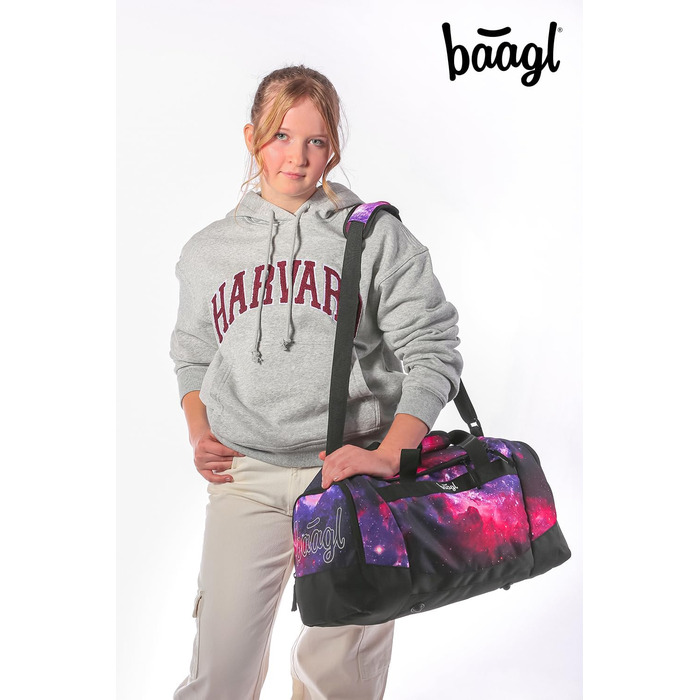 Спортивна сумка Baagl для дітей – стильна дорожня сумка з відділенням для взуття (25 л, Galaxy)