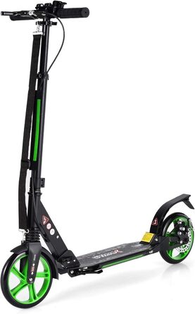 GOPLUS Roller Kinder 8 Jahre: Трюковий самокат для дітей та дорослих, 8 років, з регулюванням висоти, складний, з гальмом та ременем (Зелений)