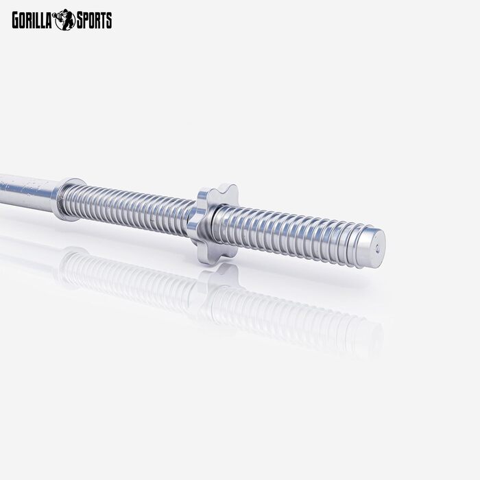 Штанга GORILLA SPORTS 30 мм, 150/180/200 см, хромована, з двома гвинтовими замками, навантаження до 200 кг