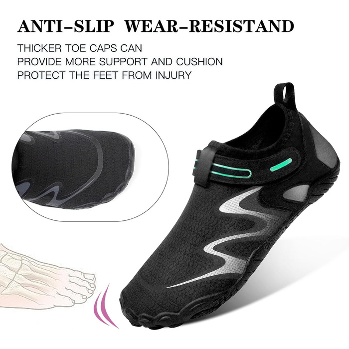 Чоботи для плавання та водних видів спорту: чорні, 41 EU (для жінок та чоловіків)