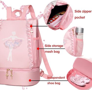 Дитяча спортивна сумка Youyike, водонепроникний рюкзак з відділенням для мокрого одягу, для дівчаток та хлопчиків, зелений, для танців та спорту