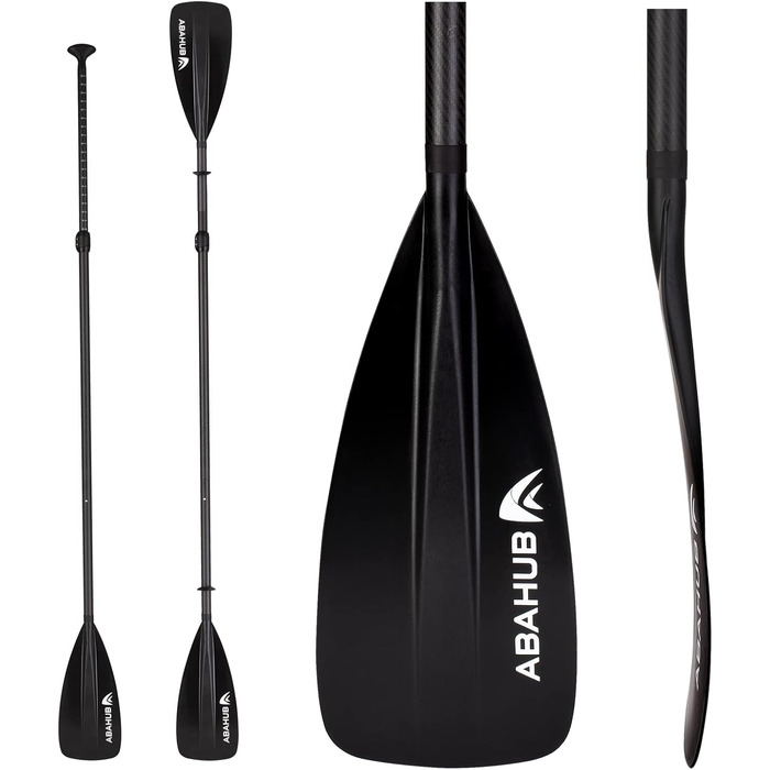 Весло для SUP і каяка Abahub 4-в-1, карбонове, регульоване, легке, чорне/синє/зелене/сіре/помаранчеве/червоне, пластикове лопато