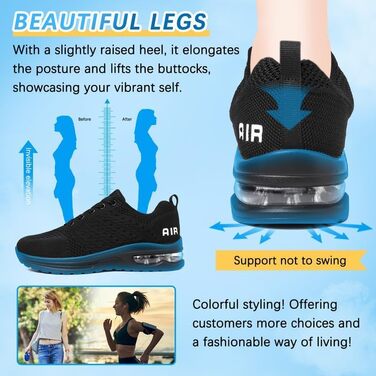 Жіночі кросівки для бігу та фітнесу: зручні, дихаючі, з амортизацією, чорно-білі (39 EU)