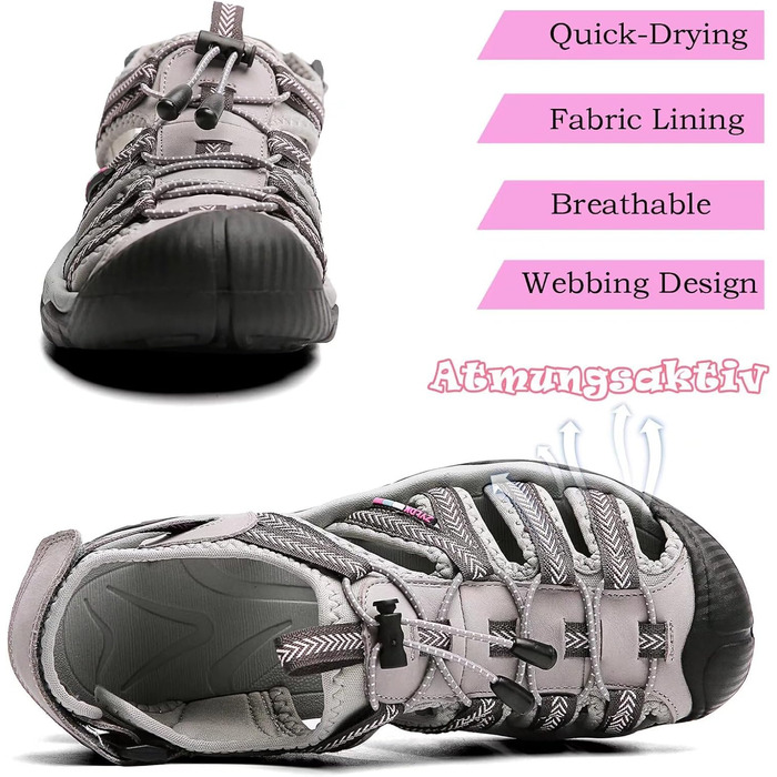 Чоловічі та жіночі шкіряні сандалії: пляжні, трекінгові, для активного відпочинку, літні, пішохідні. Розміри 36-46 (EU 40, сірий 3)