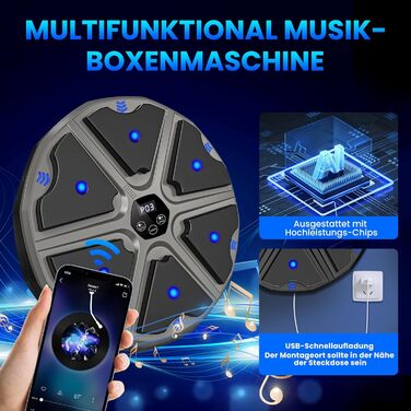 Музичний бокс-машина з LED, електронна, з боксерськими рукавичками, 9 режимів швидкості та лічильником, Bluetooth, для дорослих і дітей, тренажер для фітнесу, подарунок