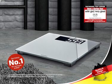 Електронна вага Soehnle Style Sense Comfort 600 для людей, LCD-дисплей, до 200 кг, безпечна платформа