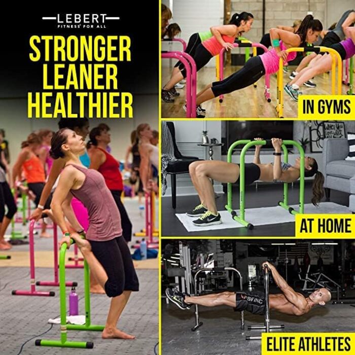 Тренувальні бруси Lebert Fitness Equalizer з еспандером, червоні, розмір L