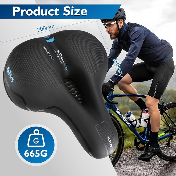 Велосипедне сидіння з піною Memory Foam, ергономічне, амортизуюче, дихаюче. М'яке велосипедне сидіння для чоловіків