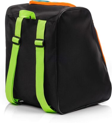 Чохол для лижних черевиків Meteor 42x42x30 см - рюкзак для лиж, черевиків, шолома та аксесуарів. Міцний, водостійкий, з поліестеру 600D, з ручками, для зберігання лижного спорядження. Зелений / Чорний