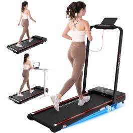 CITYSPORTS Біговий тренажер, електричний, складний, з регулюванням нахилу, для дому та офісу, компактний, червоний/чорний