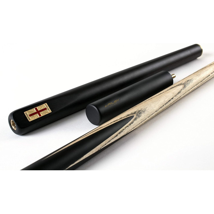 Більярдний кий Riley England RES-7 з жорстким кейсом, 3/4, ебенholz з 9.5 мм наконечником, 145 см, чорний/клен