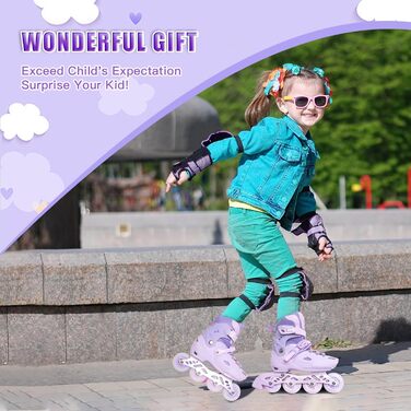 Дитячі ролики Kinder для дівчаток, регульовані, 4 розміри, для занять в приміщенні та на вулиці