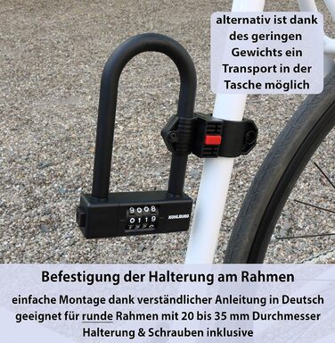 Замбік на колісницю KOHLBURG Bügelschloss з цифровим кодом - надійний замок 11 мм для велосипеда, електровелосипеда та шосе