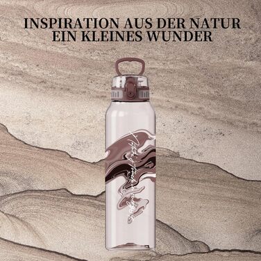 Дитяча пляшка для води UZSPACE 600 мл, спортивна, непроливальна, з одноручним керуванням, для газованої води, можна мити в посудомийній машині, для школи та активного відпочинку, білий колір