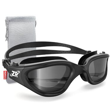 Окуляри для плавання ZIONOR G1 Polarisierte Allblack-Smoke: Антифог, 100% UV-захист, регульований ніс