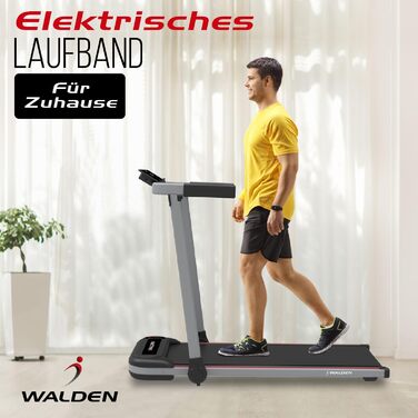 Електричний біговий тренажер Walden F2800 – складний, для дому та офісу, 2.5 PS, швидкість 1-10 км/год, 12 програм, LCD дисплей, фітнес та схуднення