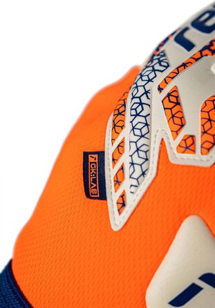 Воротарські рукавиці Reusch Profi Attrakt Gold X NC (10.5) - професійні, для тренувань та ігор на траві та штучних покриттях, помаранчево-сині