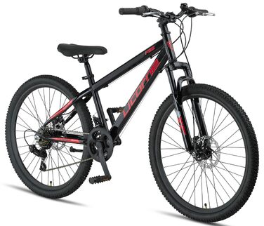 Гірський велосипед Licorne Bike Thunder Premium з дисковими гальмами, 26 дюймів, чорно-червоний, універсальний (для чоловіків, жінок та підлітків)