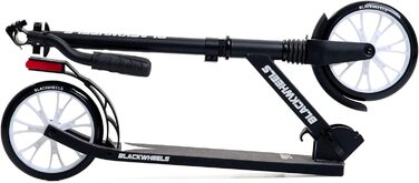 Самокат міський BLACKWHEELS Zoom City-Scooter 200мм, алюмінієвий, з амортизатором, складаний, регульований кермо, чорно-білий
