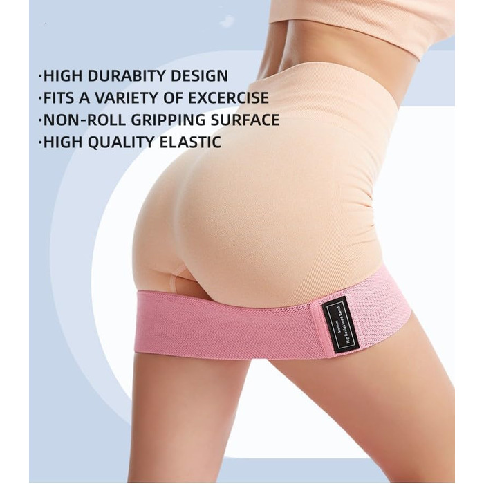 Гумові еластичні стрічки для фітнесу fdsmall 3 шт. (3 рівні опору) для сідниць та стегон, нековзні стрічки для занять йогою, пілатесом та силовим тренуванням