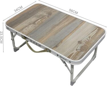 Складаний столик для кемпінгу Homecall зі сталі та MDF-плити, 56 x 34 x 24 см