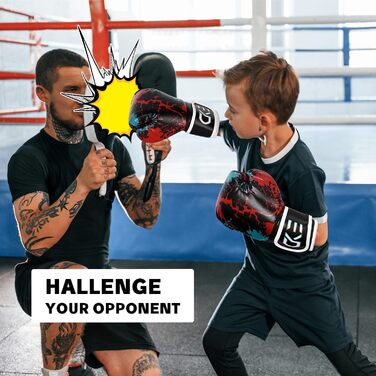 Боксерські рукавички для дітей CKE, 5-12 років, для тренувань, бокс, кікбоксинг, муай-тай, зелені (червоно-чорні)