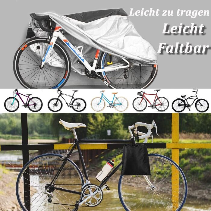 Водонепроникний чохол для велосипеда на 2 велосипеди 200x70x110cm, 210D Oxford, захист від сонця та дощу