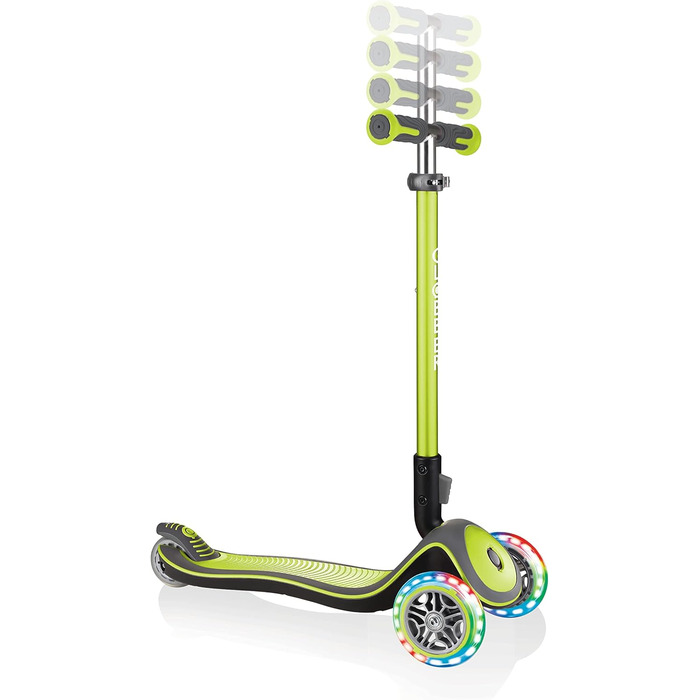 Дитячий самокат GLOBBER Elite Roller, 3-колісний, світлодіодні колеса, регульована висота, для дітей від 3 років, 120/80 мм, підшипники ABEC 5