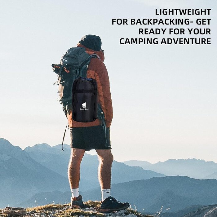 Сплячий мішок GEERTOP XXL 4 сезони, фланелевий, 220x100 см, для дорослих, кемпінг, подорожі, туризм, чорний у синьому клітинку